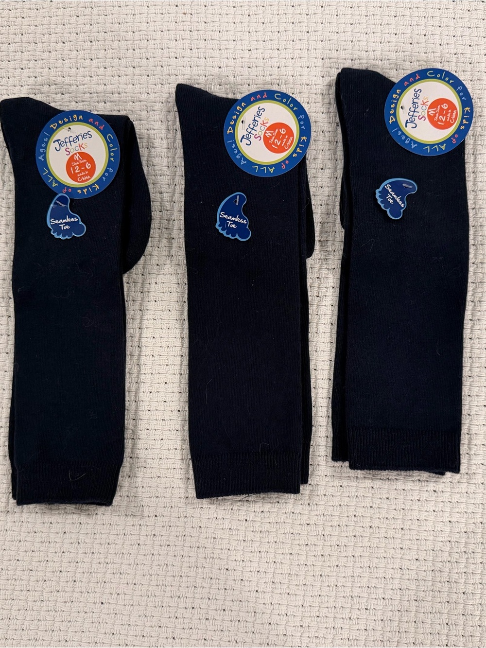 Jefferies Socks Navy Blue Knee Socks M